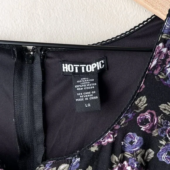 Hot Topic Vintage Purple Rose Hi-Low Hem Dress - Picture 11 of 12